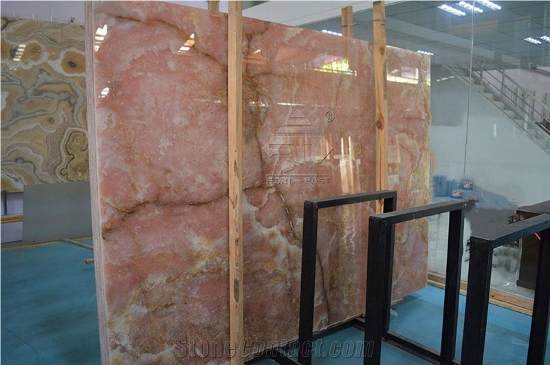 Italy Onice Rosa Pink Onyx Slabs for Project