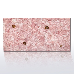 Polished Natural Pink Crystal Slab for Decoration
