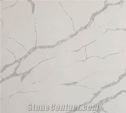 Polished White Calacatta Quartz Stone Slabs