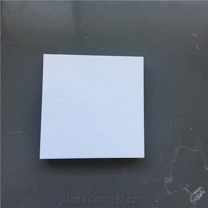 Super White Artificial Marble Slab Tiles