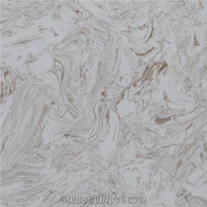White Brown Artificial Marble Bathroom Tile