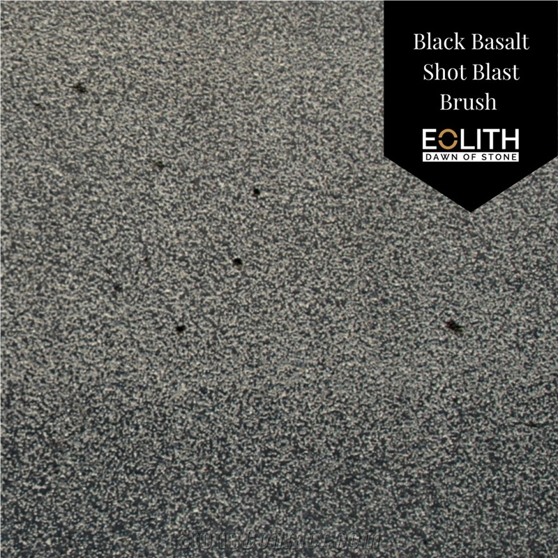 Brushed Shot Blast Black Basalt Tiles