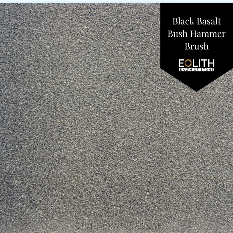 Bush-Hammer Brushed Black Basalt