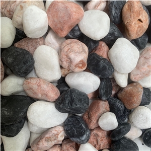 Cheap Price Tumbled Mixed Color Pebble Stone