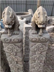 Architectural Stone Carving Porch Pedestal Columns