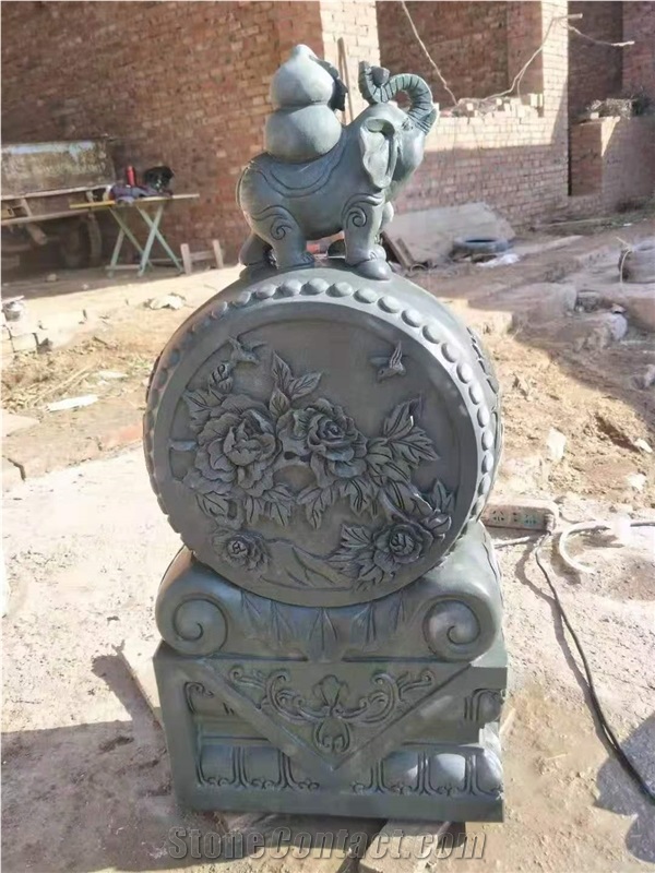 Blue Stone Drum Stone Block Gate Carving Relief