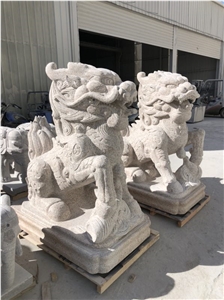 Chinese Dragon Kylin Stone Carving Sculptures