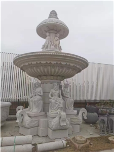 Euro Big Marble Garden Waterfall Fountains Carving
