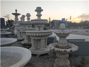 Garden Water Fountain with Stone Human Statues