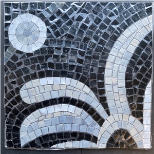 Black Glass Art Wall Mosaic