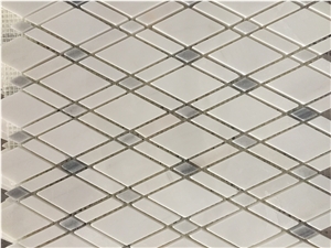 Geometry Rhombus White and Grey Mosaic