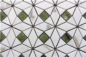 Geometry White and Green Mosaic