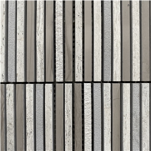 Grey Wooden and White Wood Grain Mosaic