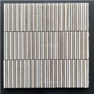 Grey Wooden and White Wood Grain Mosaic