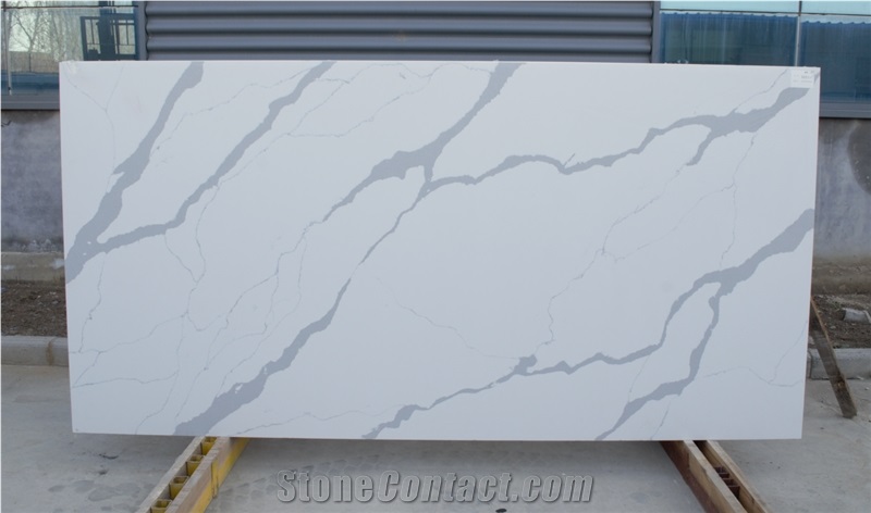 Calacatta White Quartz Slabs Engineered Stone