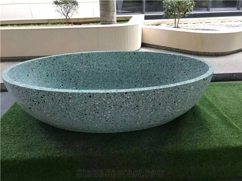 Blue Terrazzo Stone for Bath Tub