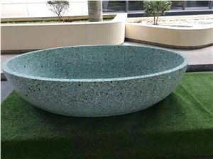 Blue Terrazzo Stone for Bath Tub