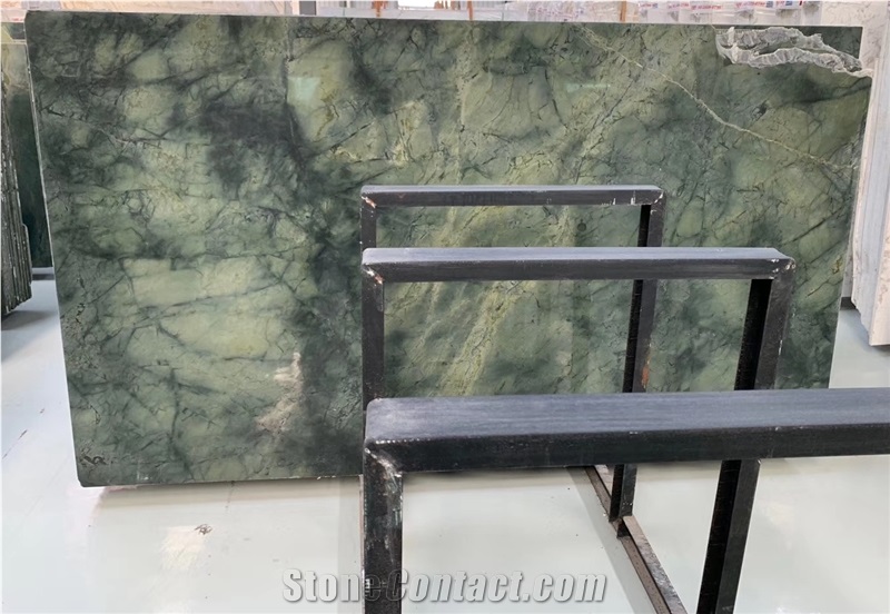 Peacock Green Marble Slab and Tile for Project
