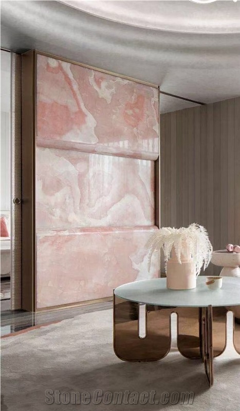 Pink Onyx Stone for Wall Feature