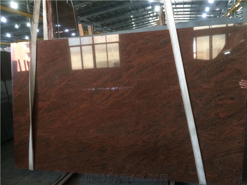 Red Symphony Granite Slab and Tiles for Project