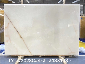 White Jade Onyx Slab and Tiles for Project