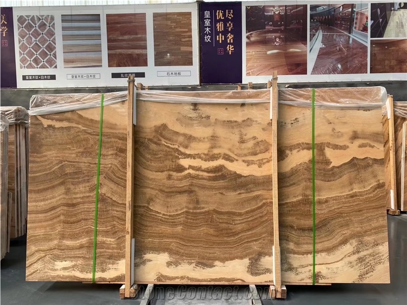Wooden Yellow Marble for Wall and Floor Tile