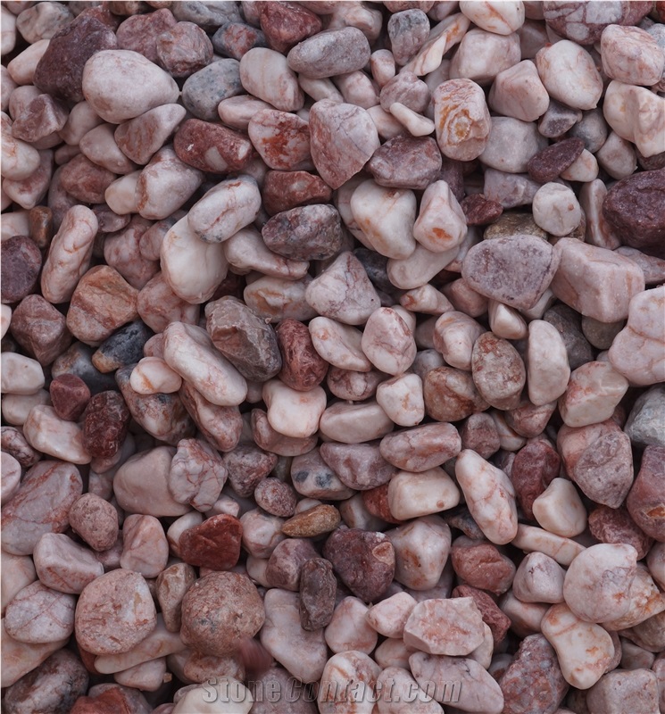 Pink Tumbled Pebble Stone from Viet Nam