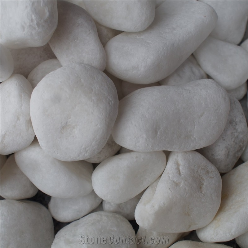White Pearl Tumbled Pebble Stone for Decorating Garden