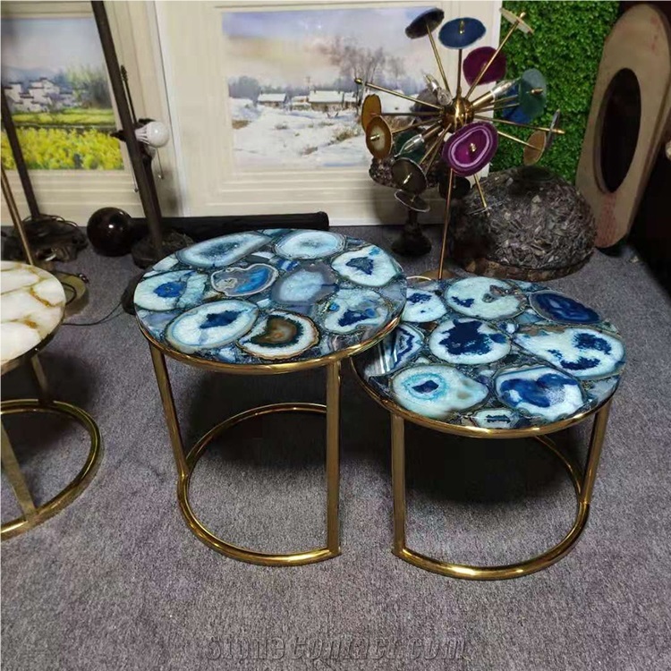 Agate Round Coffee Table Luxury Style