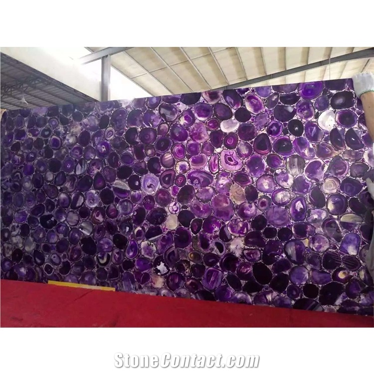 Amethyst Purple Semi Agate Stone for Countertops