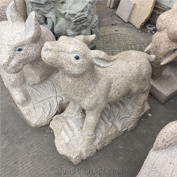 Animal Carving Granite Statues For Garden Decor