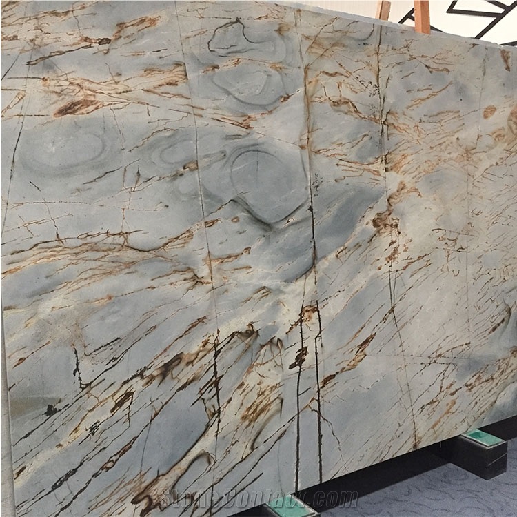 Blue Roma Quartzite With Gold Veins For Wall