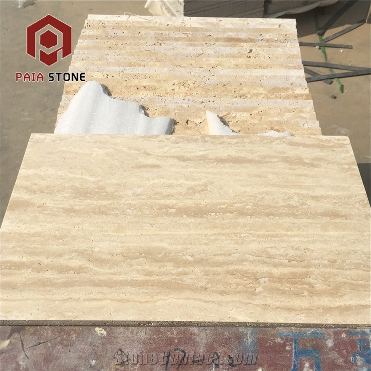 Beige Travertine Tile For Project Exterior Wall