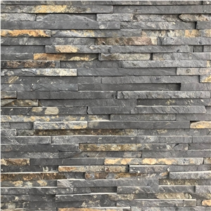 Black Basalt Cultured Stone Wall Covering Exterior