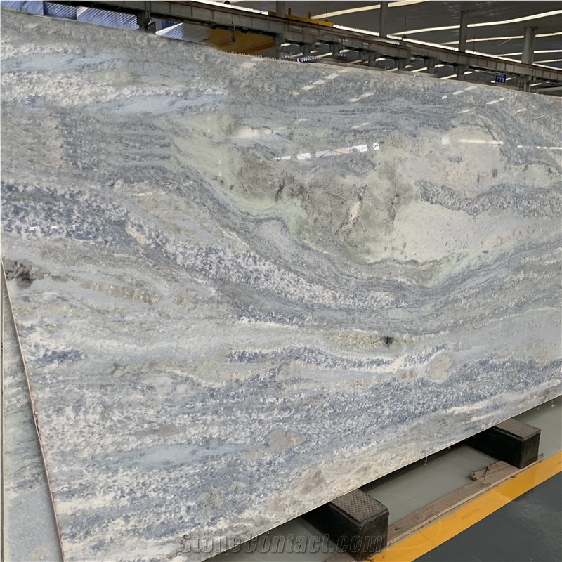 Blue Crystal Marble Tiles For Interior Floor And Wall Design