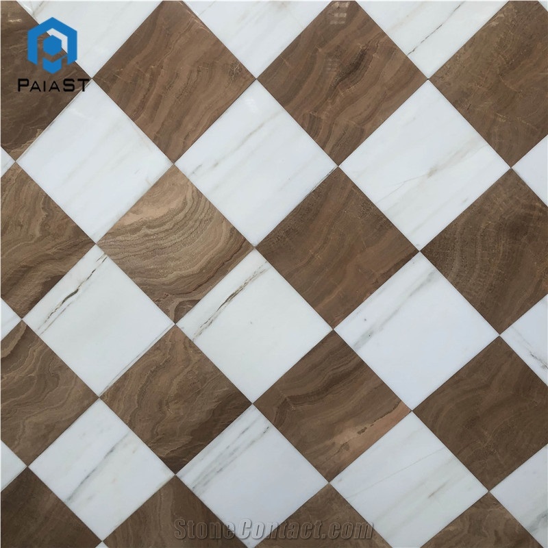 Brown Marble Mosaic For Bathroom Floor And Wall Tile