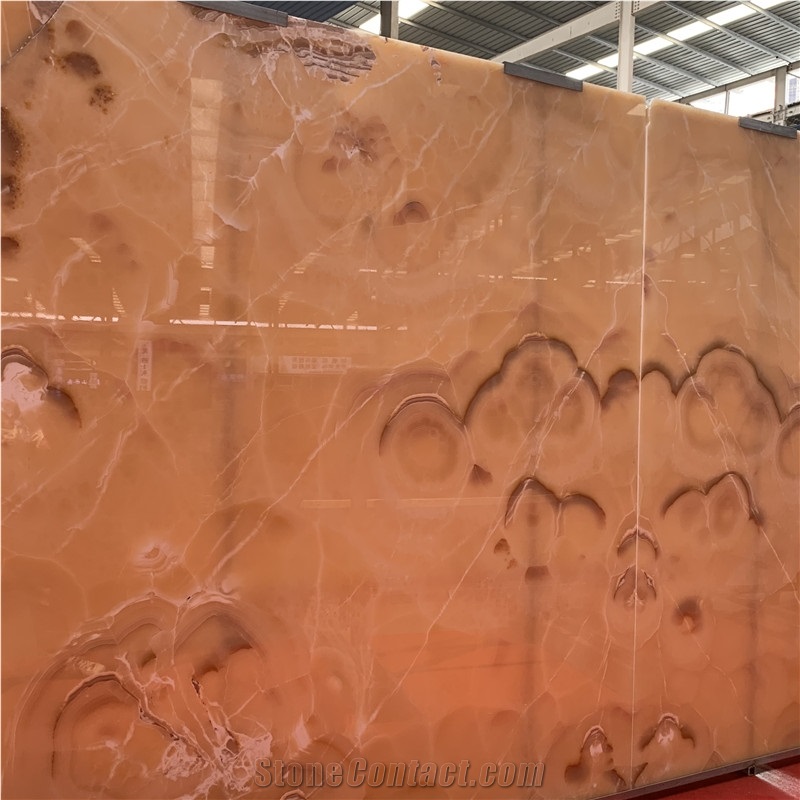 Brown Onyx Slab Tile For Background Wall