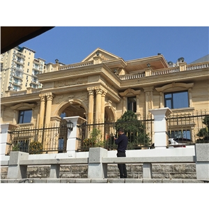 China Yellow Sandstone Tiles Villa Project