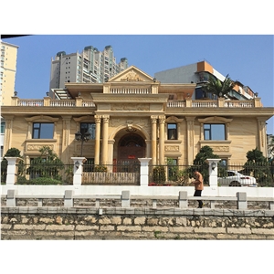 China Yellow Sandstone Tiles Villa Project