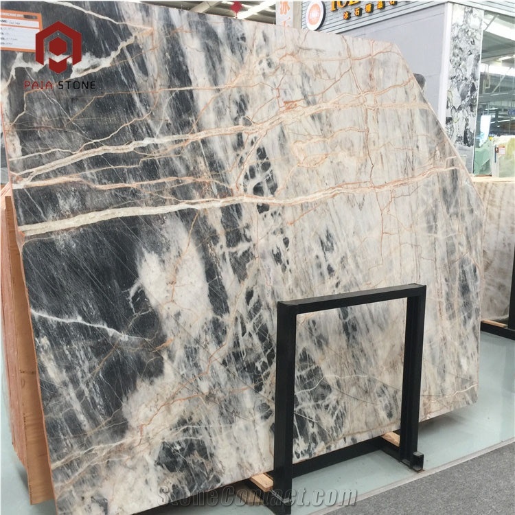Chinese High Polished Black Jungle Marble