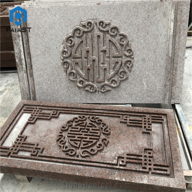 Cnc Red Granite Engraving Interior&Outdoor Wall