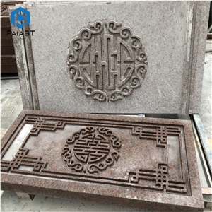 Cnc Red Granite Engraving Interior&Outdoor Wall