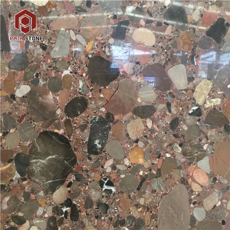 Colorful Pearl Red Marble Slab for Flooring Tiles