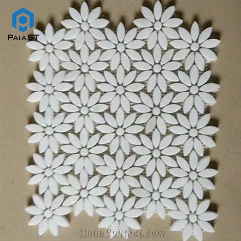 Custom Special Flower Shaped Marble Mosaic Tile