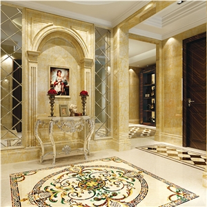 Decorative Marble Waterjet Medallion Pattern Floor