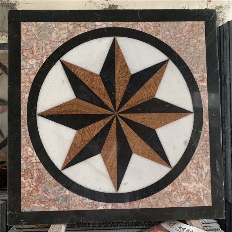 Decorative Square Waterjet Marble and Granite Tile