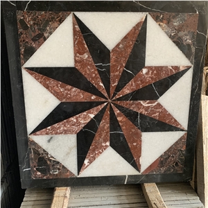 Decorative Square Waterjet Marble and Granite Tile