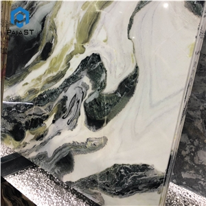 Dream Green Color with White Vein Marble Slab