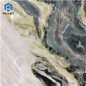 Dream Green Color with White Vein Marble Slab