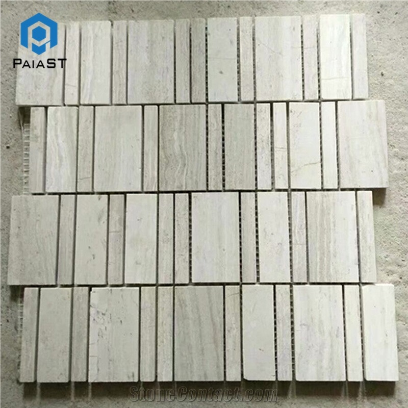 Factory Direct Grey Rectangle Marble Mosaic Tiles